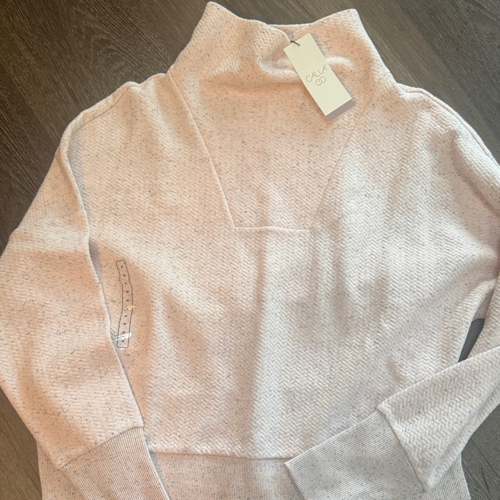 Calia Soft Blush Mock Neck hoodie Sweater NWT size medium